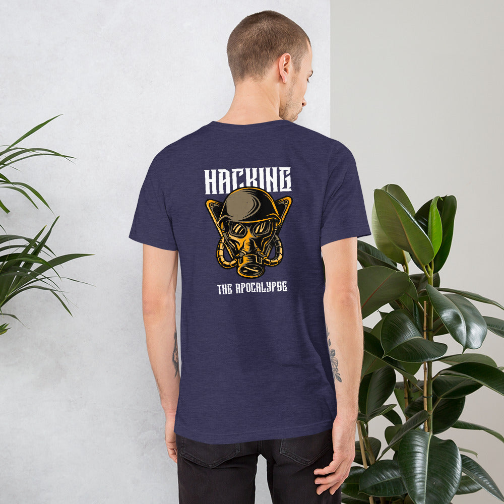 Hacking the apocalypse - Short-Sleeve Unisex T-Shirt (with back design) by DarkByteGear