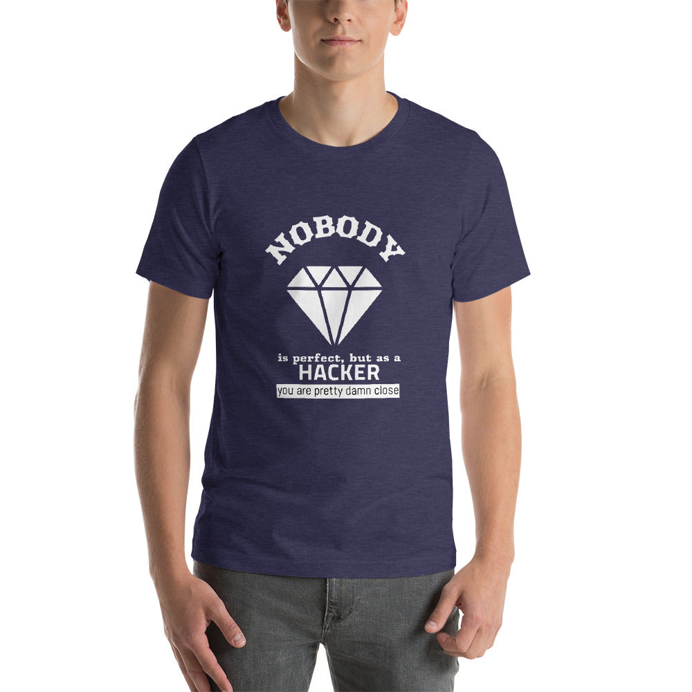 Nobody is perfect but as a hacker you are pretty damn close - Short-Sleeve Unisex T-Shirt by DarkByteGear