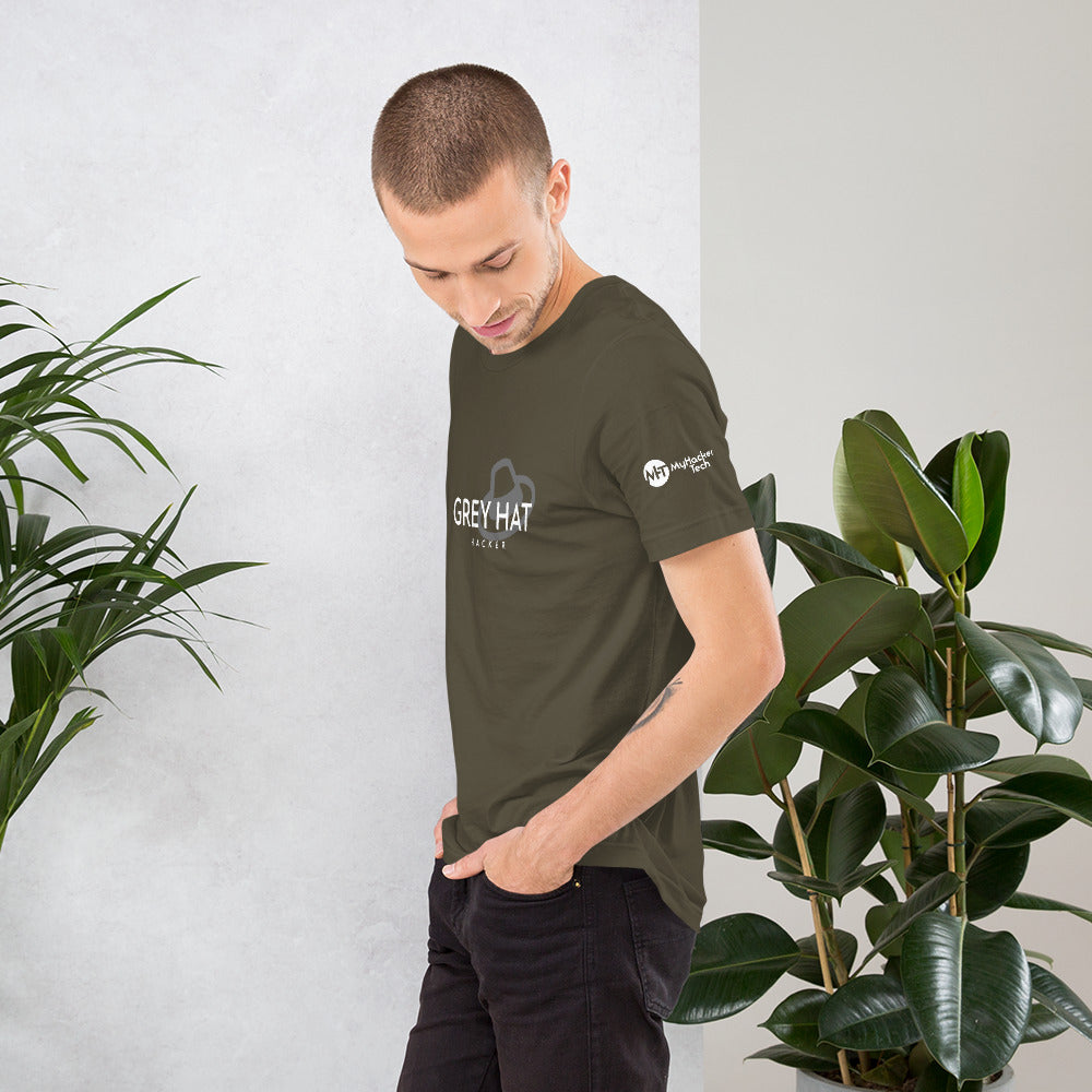 Grey Hat Hacker - Short-Sleeve Unisex T-Shirt by DarkByteGear