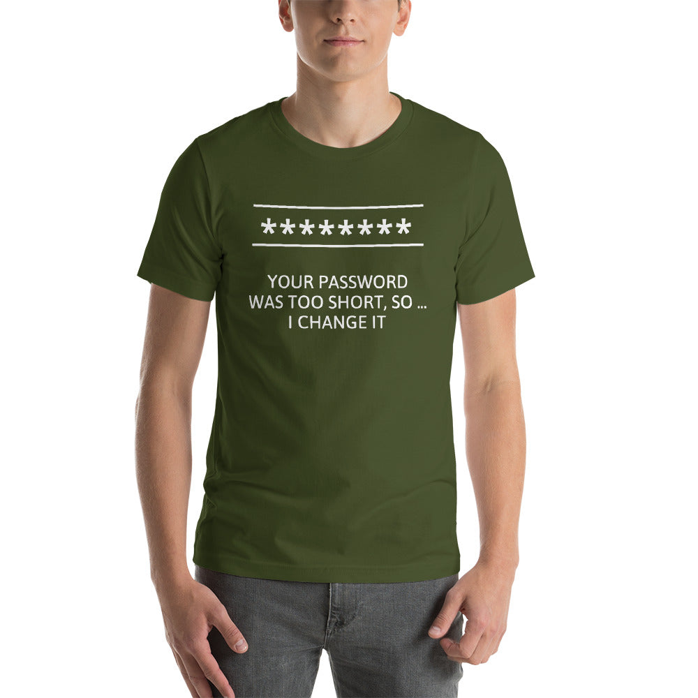 Password - Short-Sleeve Unisex T-Shirt (white text) by DarkByteGear