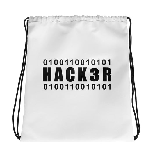 0100110010101 - Hack3r Drawstring bag by DarkByteGear