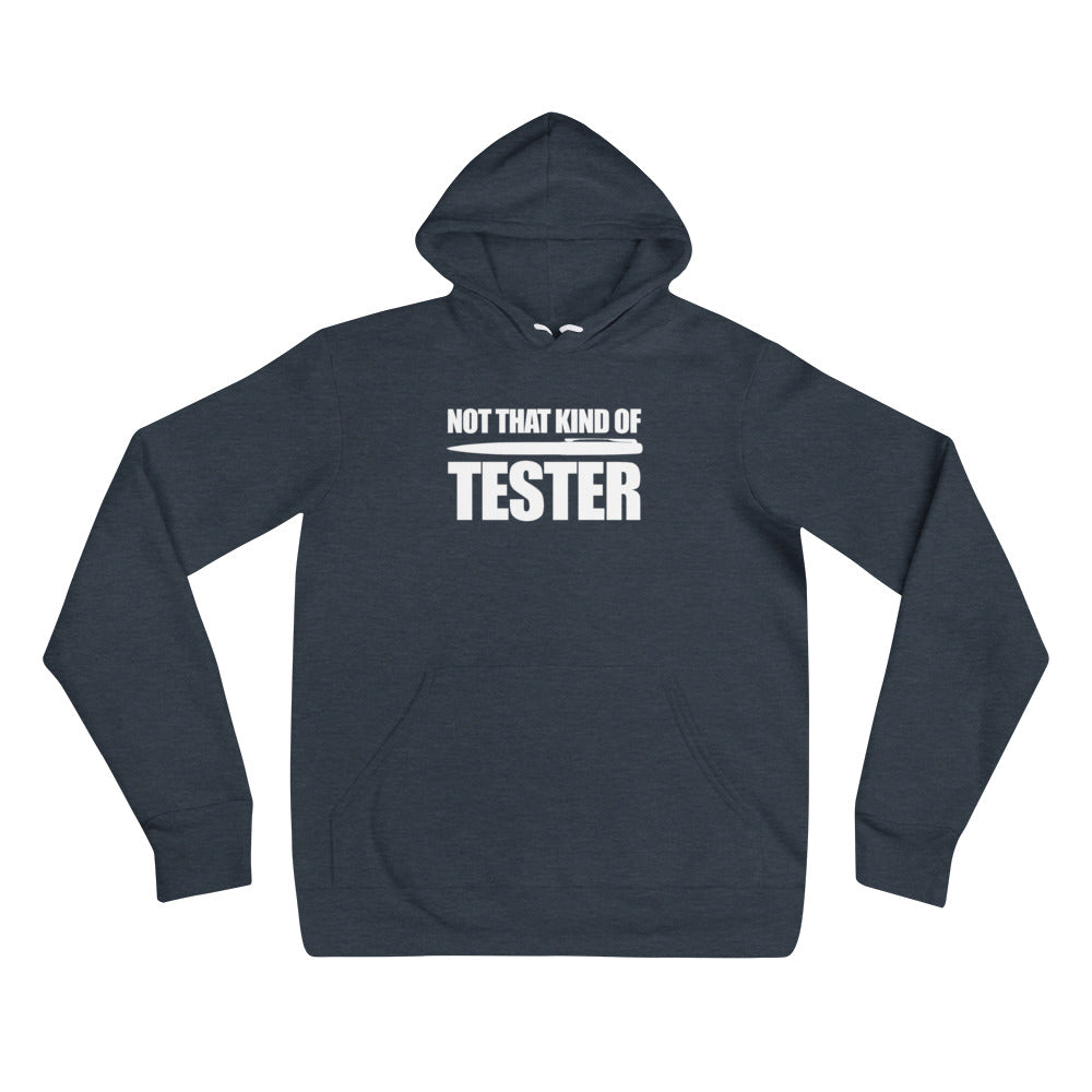 Not that kind of pen tester - Unisex hoodie (white text) by DarkByteGear