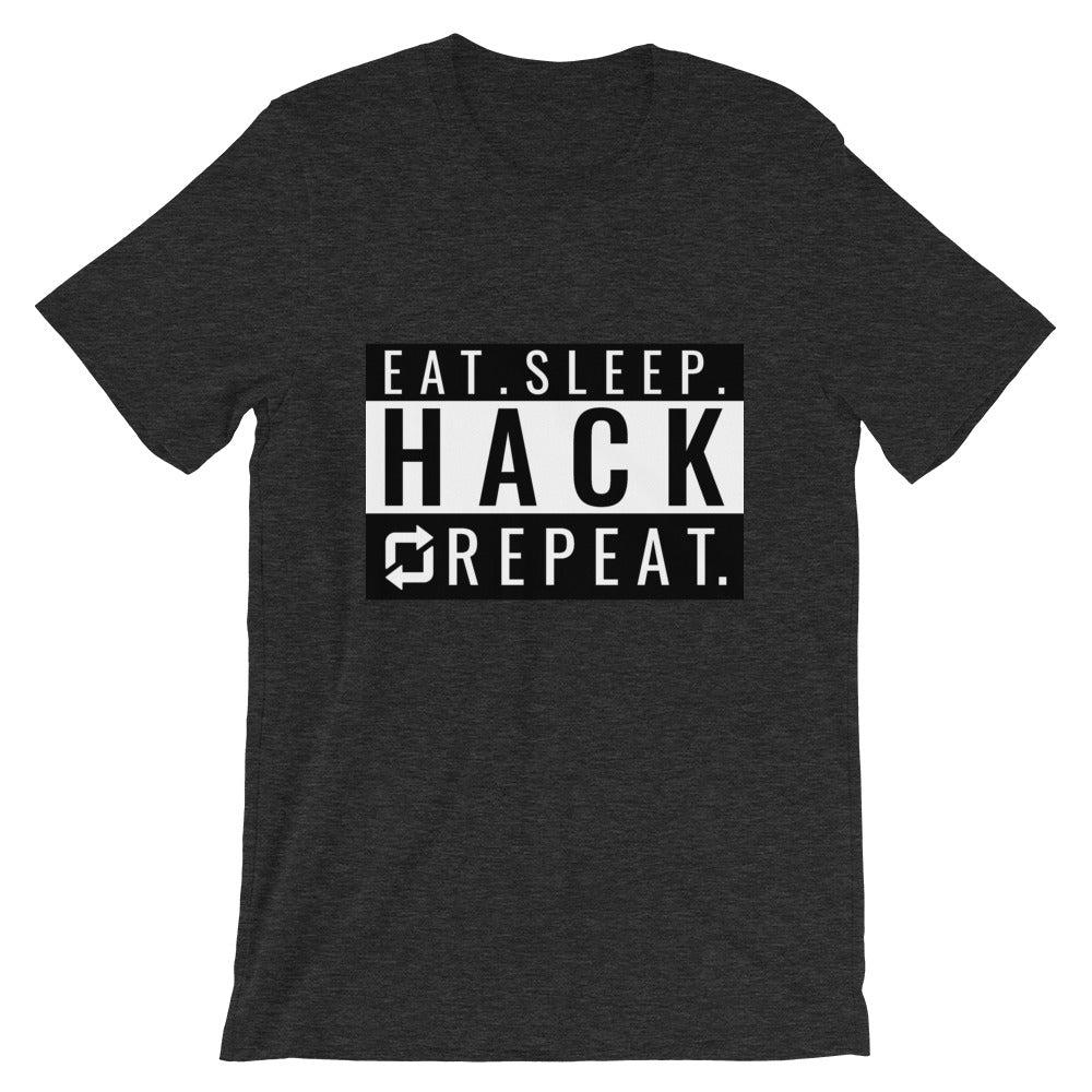 Eat seep hack repeat - Short-Sleeve Unisex T-Shirt (back) by DarkByteGear