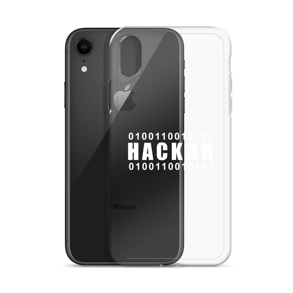 0100110010101 Hack3r - iPhone Case (white text) by DarkByteGear