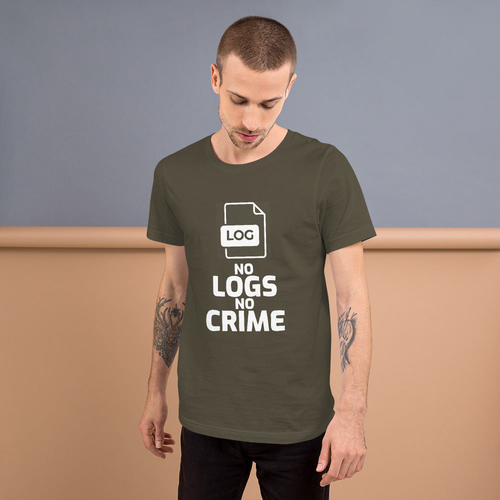 No logs no crime - Short-Sleeve Unisex T-Shirt by DarkByteGear