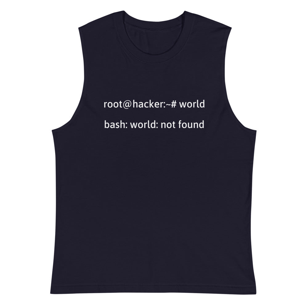 Linux Tweaks - world not found - Muscle Shirt (white text) by DarkByteGear