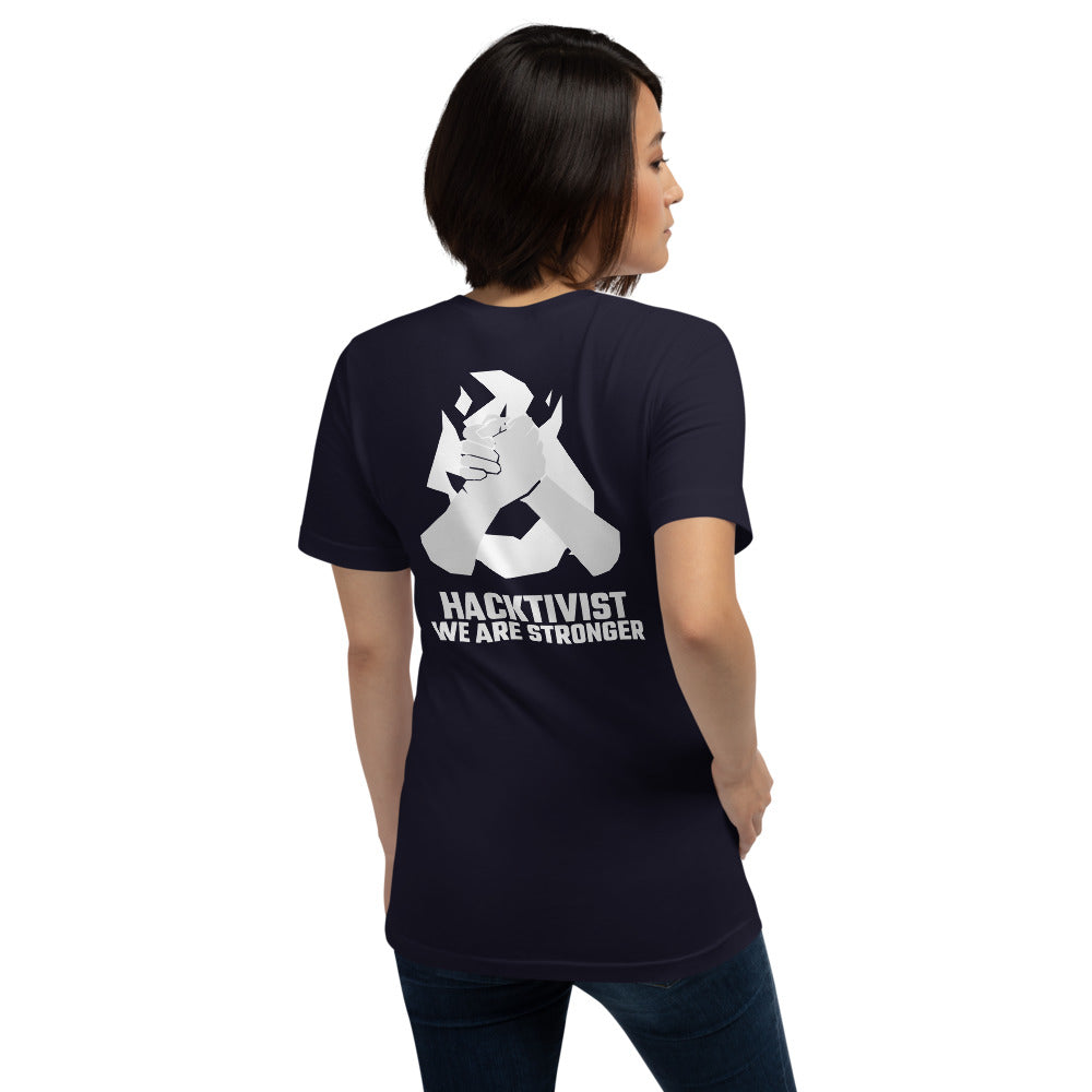 Hacktivist - Short-Sleeve Unisex T-Shirt (white text) by DarkByteGear