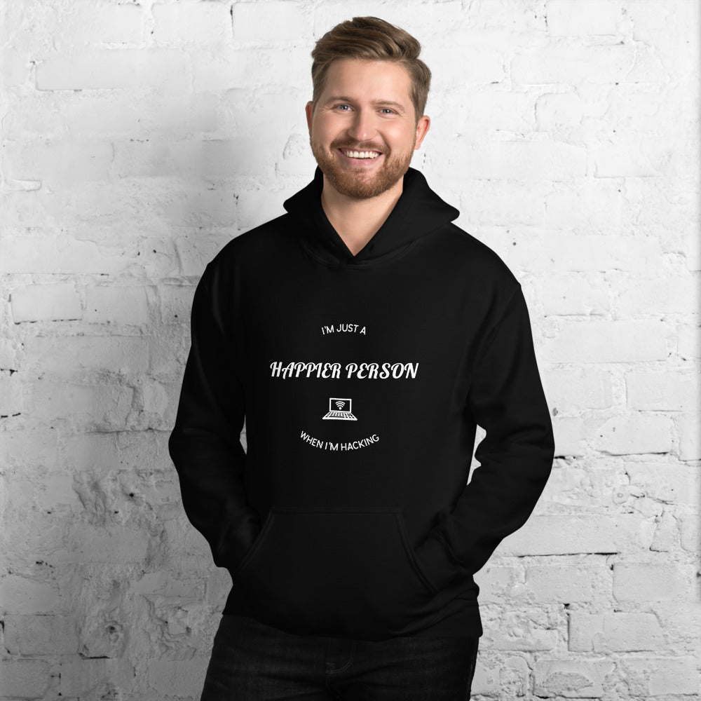 I'm a happier person when I'm hacking - Unisex Hoodie by DarkByteGear