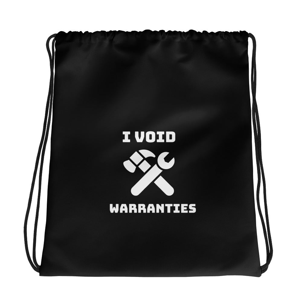 I void warranties - Drawstring bag (black) by DarkByteGear