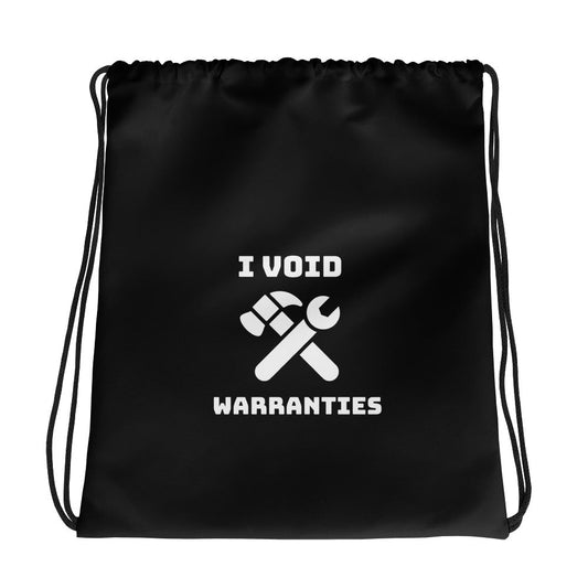 I void warranties - Drawstring bag (black) by DarkByteGear