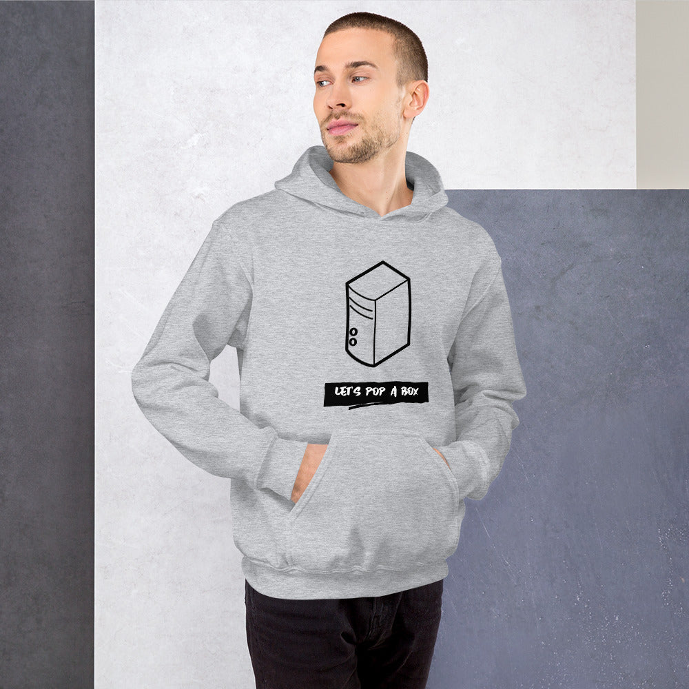 Let's pop a box - Unisex Hoodie (black text) by DarkByteGear