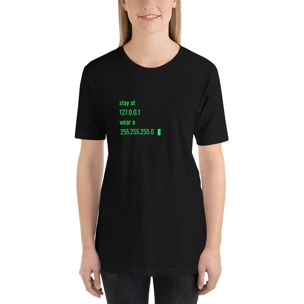 stay at at home, wear a mask - Short-Sleeve Unisex T-Shirt by DarkByteGear