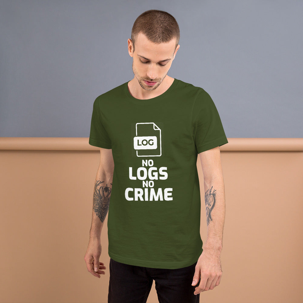 No logs no crime - Short-Sleeve Unisex T-Shirt by DarkByteGear