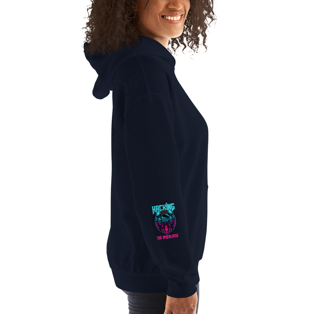 Hacking the apocalypse v1 - Unisex Hoodie (with all sides design) by DarkByteGear