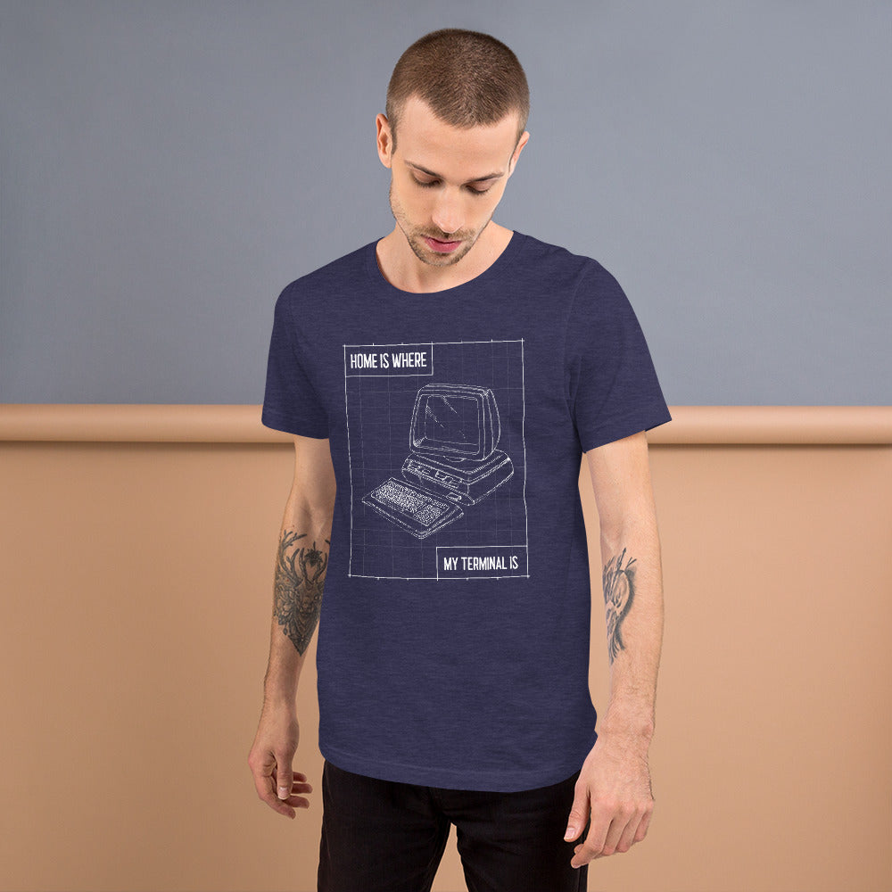 Home is where my terminal is - Short-Sleeve Unisex T-Shirt by DarkByteGear