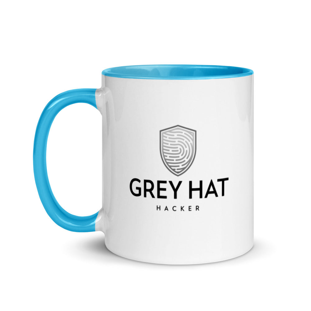 Grey Hat Hacker v1 - Mug with Color Inside by DarkByteGear