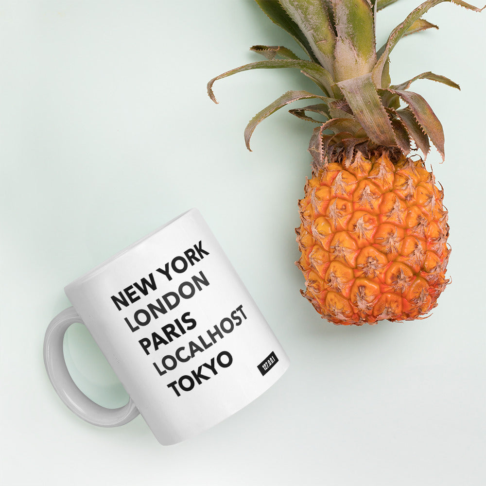 New York London Paris Localhost Tokyo 127.0.0.1 -Mug by DarkByteGear