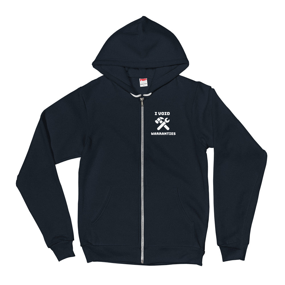I void warranties - Hoodie sweater (white text) by DarkByteGear