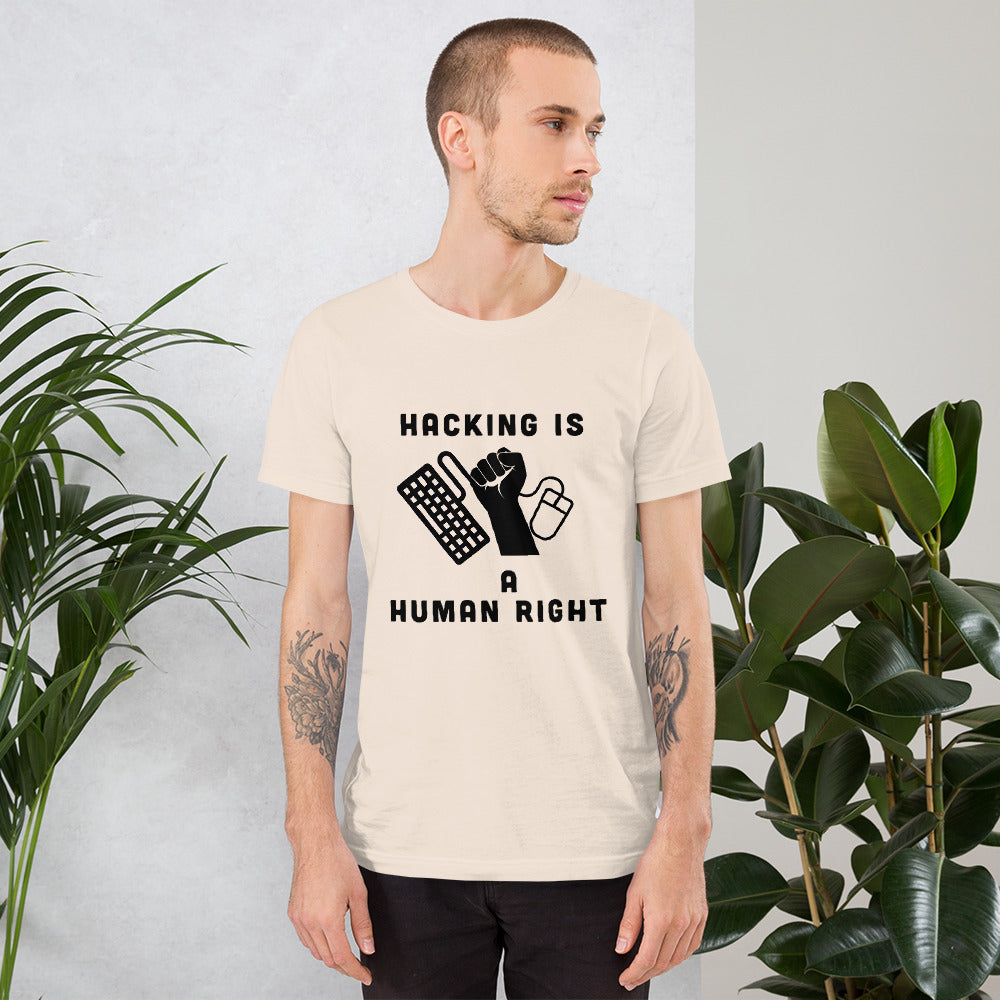 HACKING IS A HUMAN RIGHT - Short-Sleeve Unisex T-Shirt by DarkByteGear