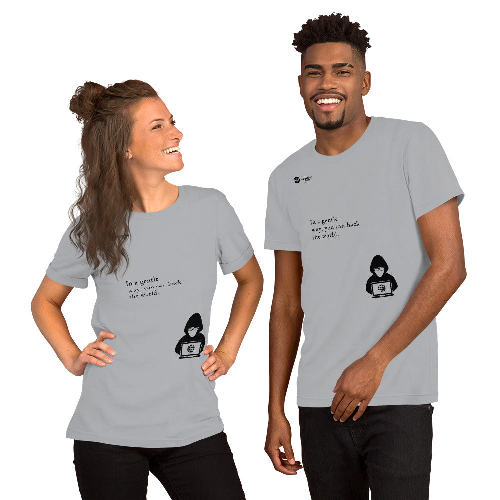You can hack the world - Short-Sleeve Unisex T-Shirt (black text) by DarkByteGear