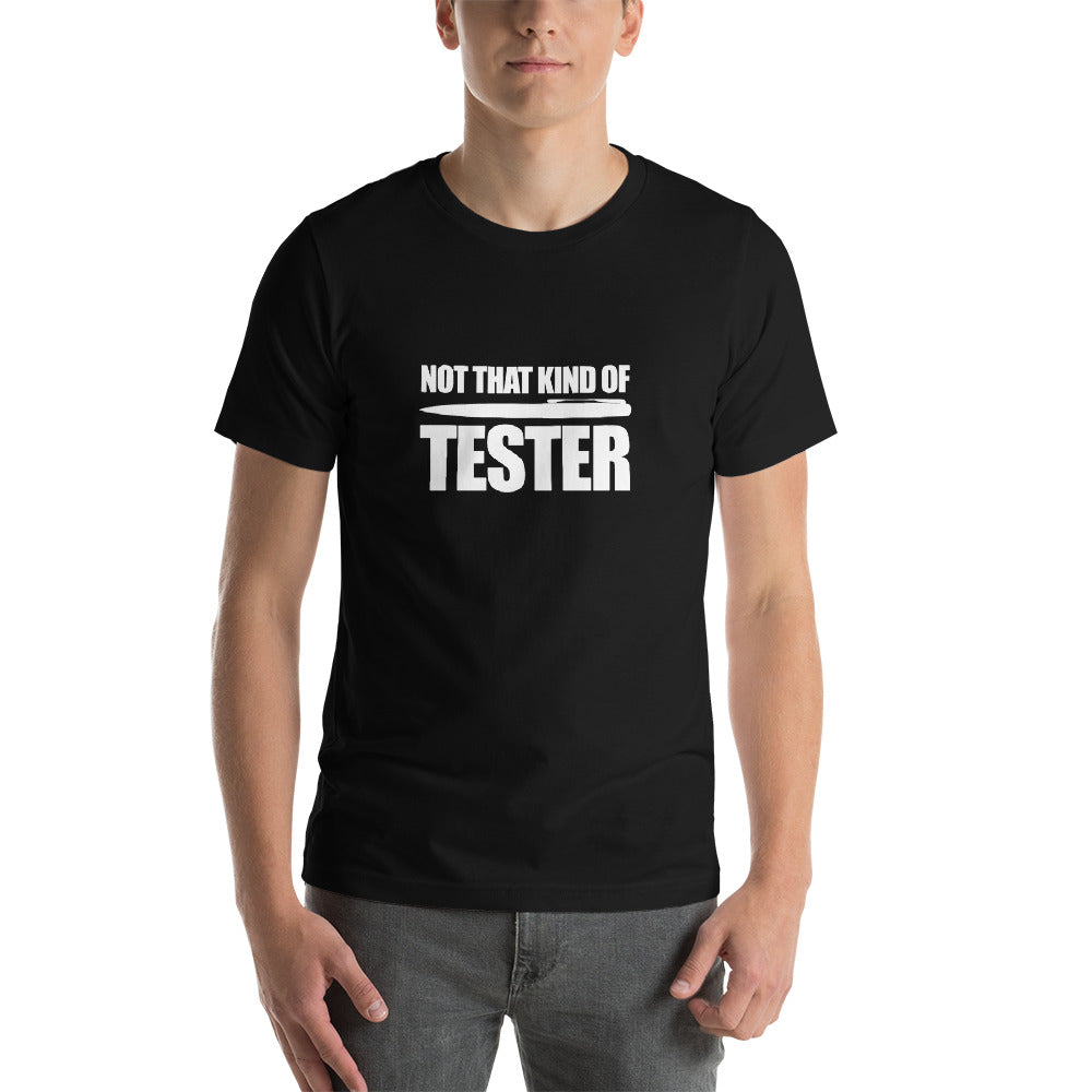 Not that kind of pen tester - Short-Sleeve Unisex T-Shirt (white text) by DarkByteGear