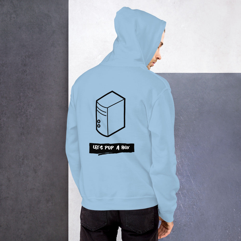 Let's pop a box - Unisex Hoodie (black text) by DarkByteGear