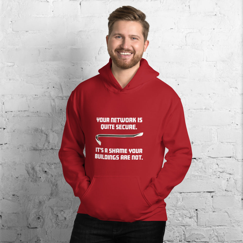 Your network is quite secure - Unisex Hoodie (white text) by DarkByteGear
