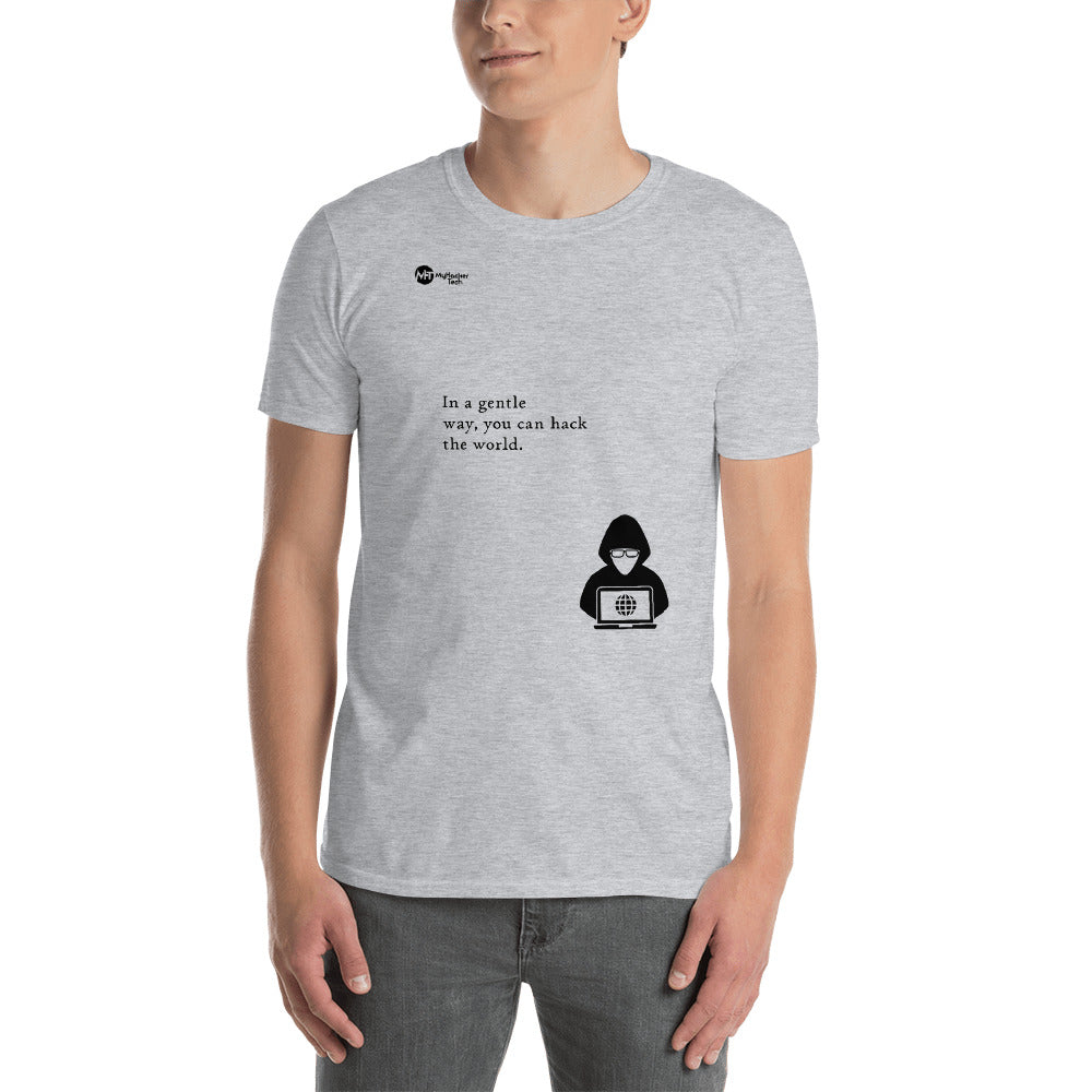 You can hack the world - Short-Sleeve Unisex T-Shirt (black text) by DarkByteGear