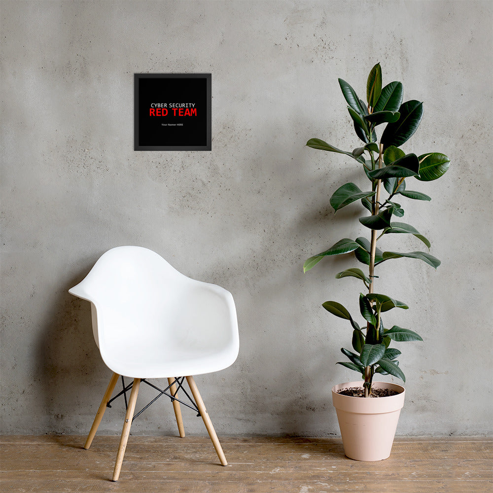 Custom Cyber Security Red team - Framed poster by DarkByteGear