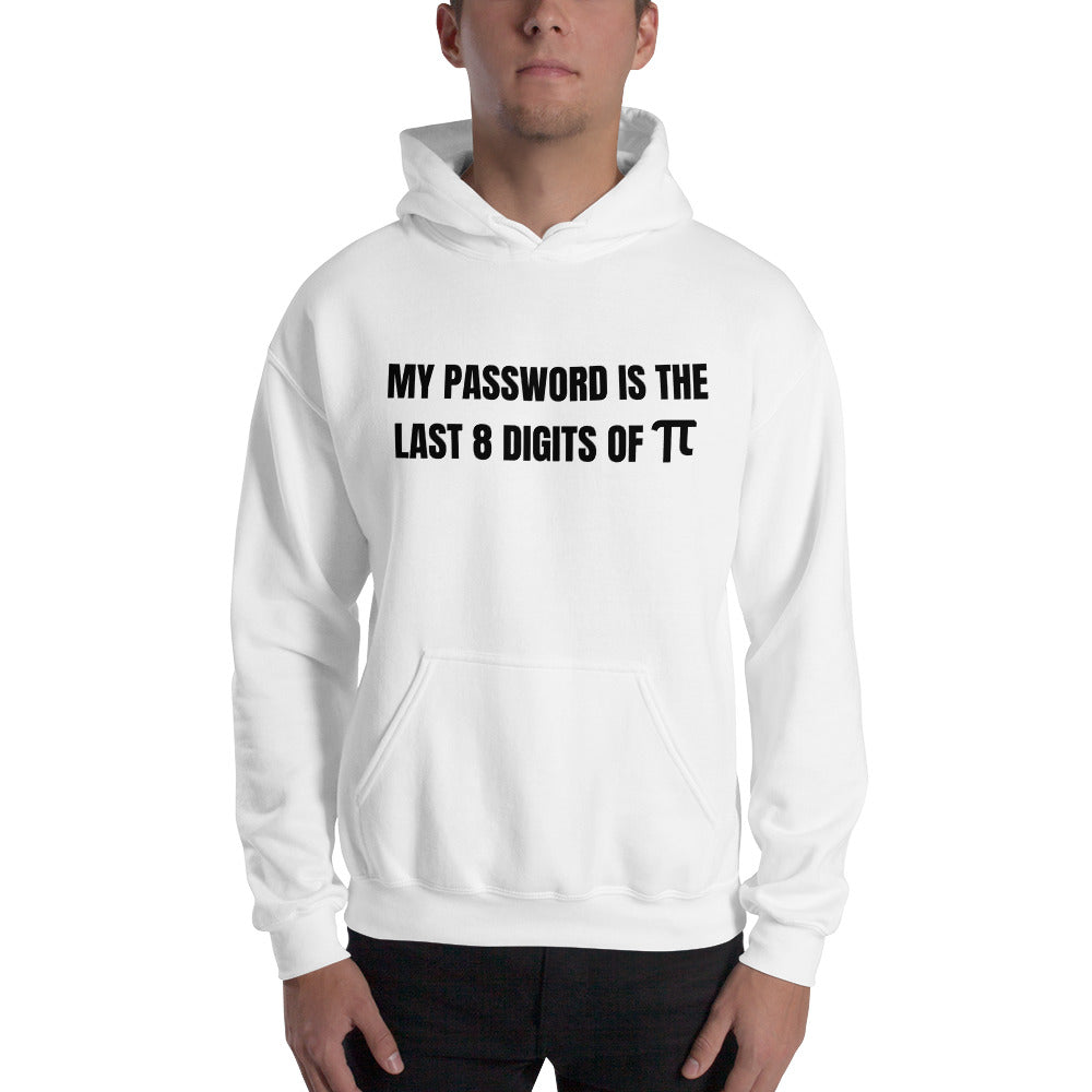 My password is the last 8 digits of π - Hooded Sweatshirt (black text) by DarkByteGear