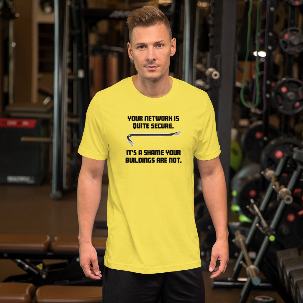 Your network is quite secure - Short-Sleeve Unisex T-Shirt (black text) by DarkByteGear