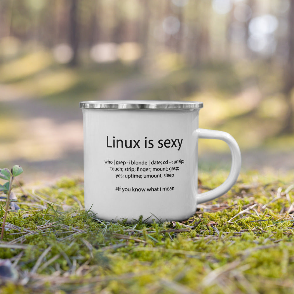 Linux is sexy - Enamel Mug by DarkByteGear