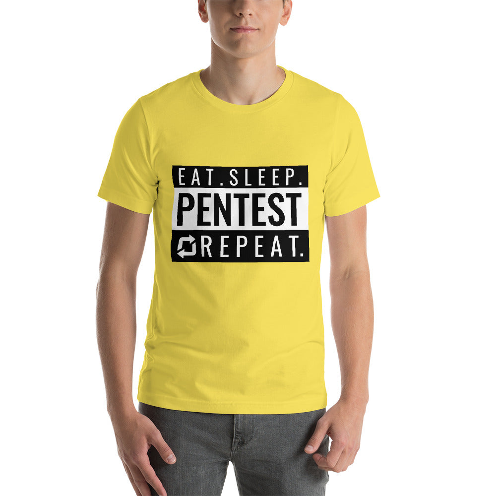Eat sleep pentest repeat - Short-Sleeve Unisex T-Shirt (white) by DarkByteGear