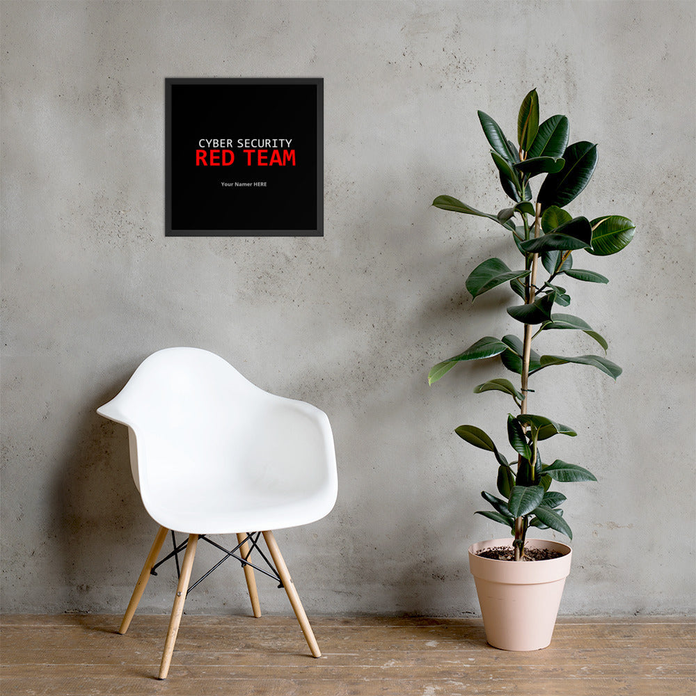 Custom Cyber Security Red team - Framed poster by DarkByteGear