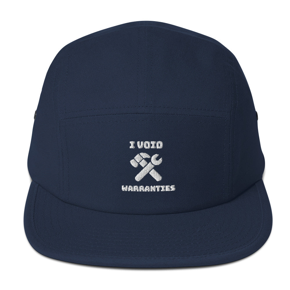 I void warranties - Five Panel Cap (white text) by DarkByteGear