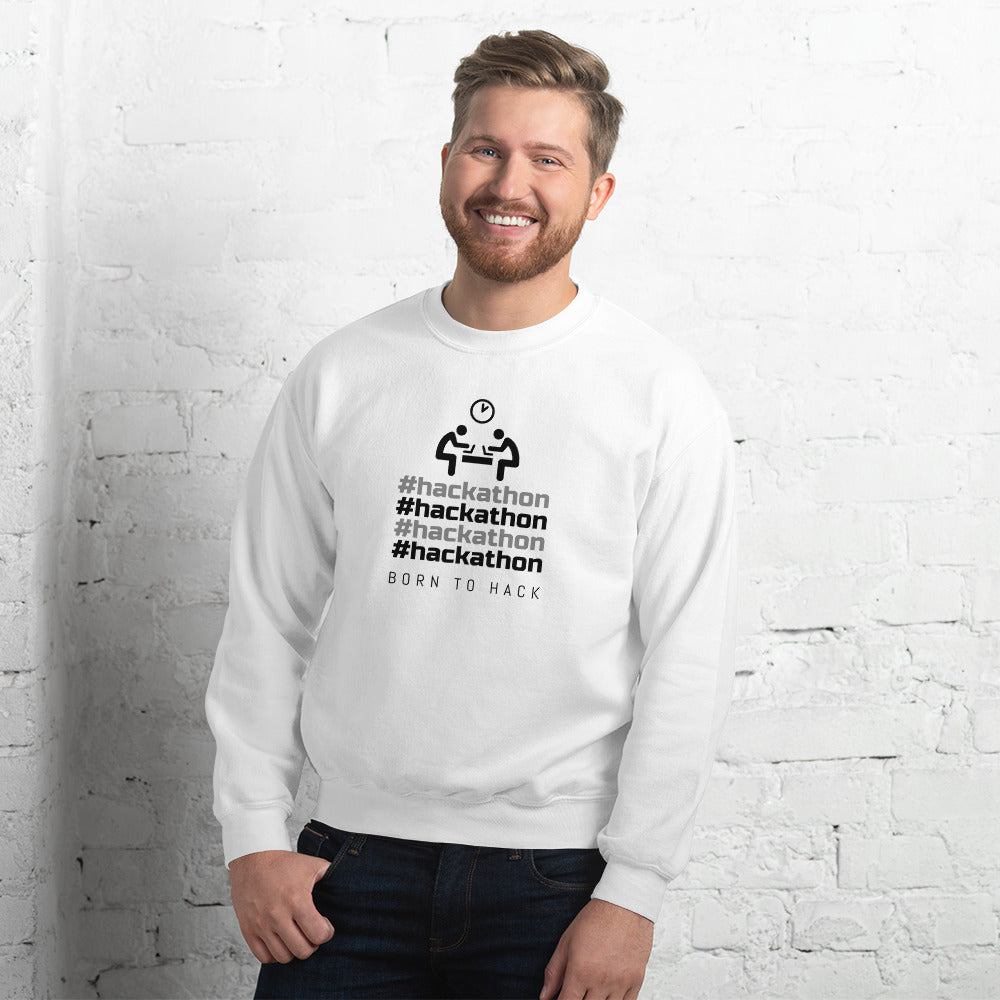 #hackathon - Unisex Sweatshirt (black text) by DarkByteGear