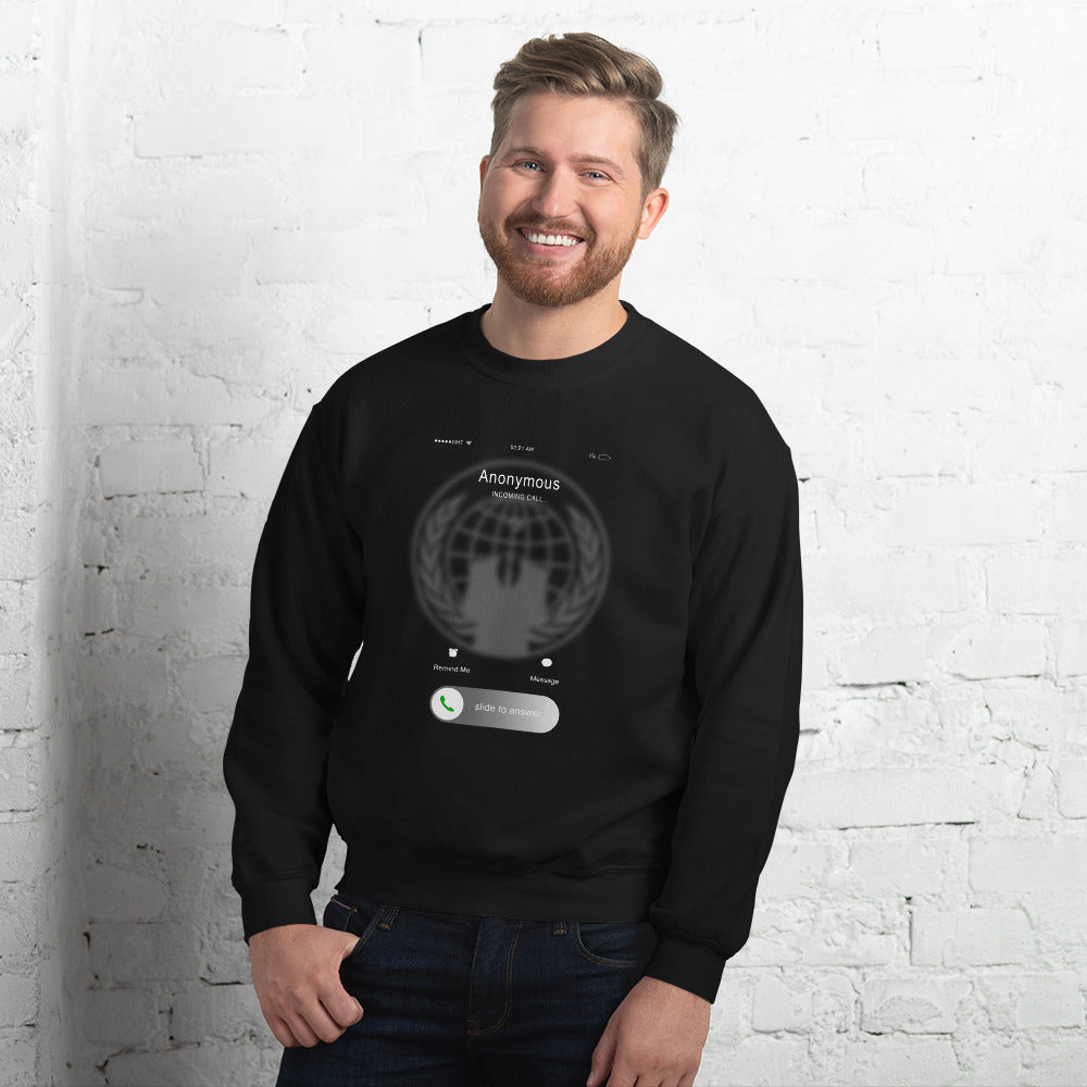 Anonymous incoming call - Unisex Sweatshirt by DarkByteGear