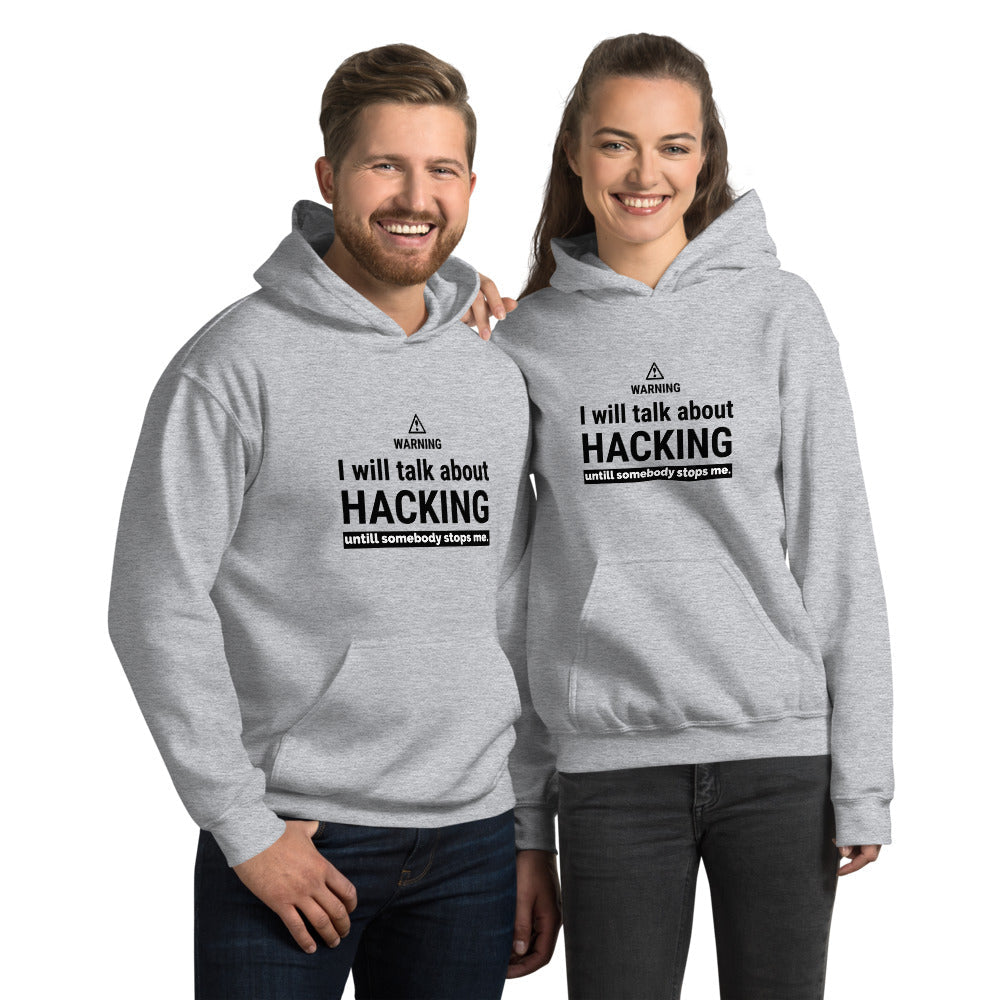 I will talk about HACKING - Unisex Hoodie (black text) by DarkByteGear