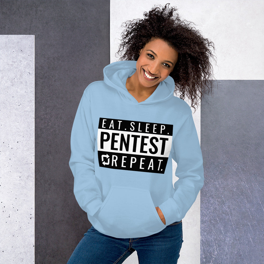 Eat sleep pentest repeat - Unisex Hoodie (white) by DarkByteGear