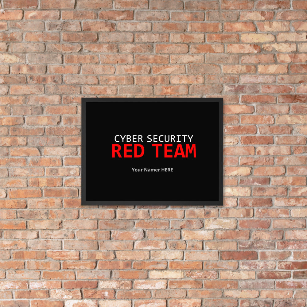 Custom Cyber Security Red team - Framed poster by DarkByteGear