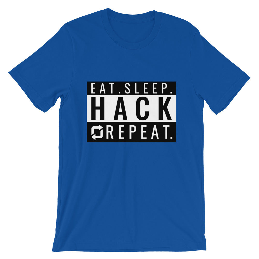 Eat seep hack repeat - Short-Sleeve Unisex T-Shirt (back) by DarkByteGear