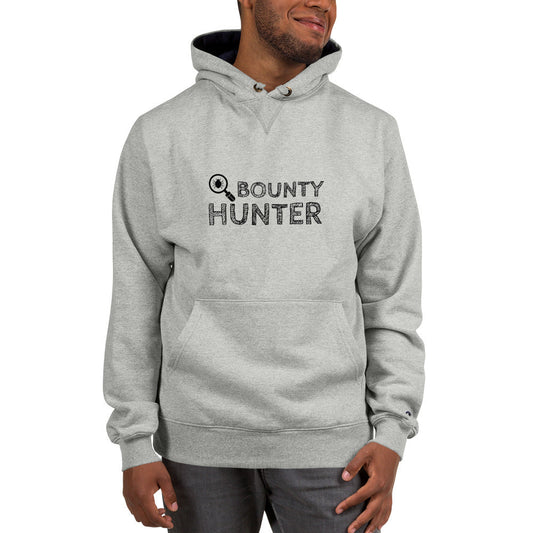 Bug bounty hunter - Champion Hoodie (black text) by DarkByteGear