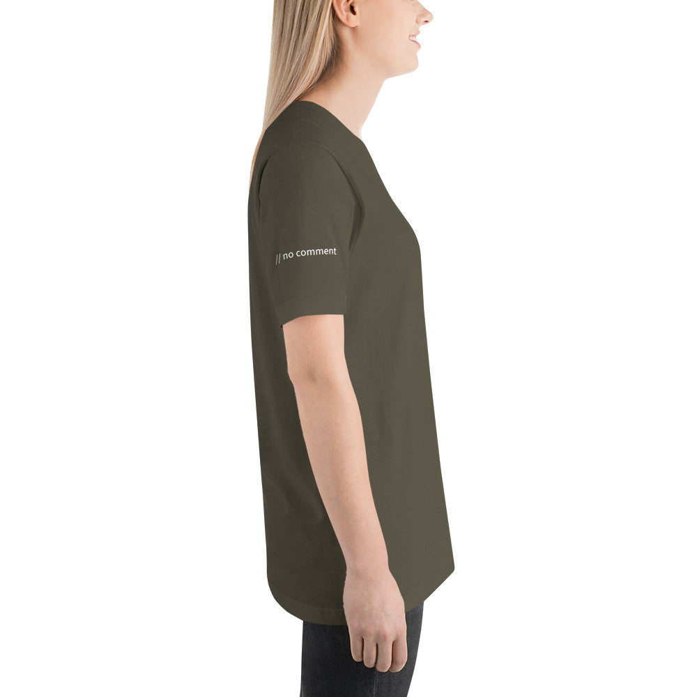 // no comment - Short-Sleeve Unisex T-Shirt (with all sides design) by DarkByteGear