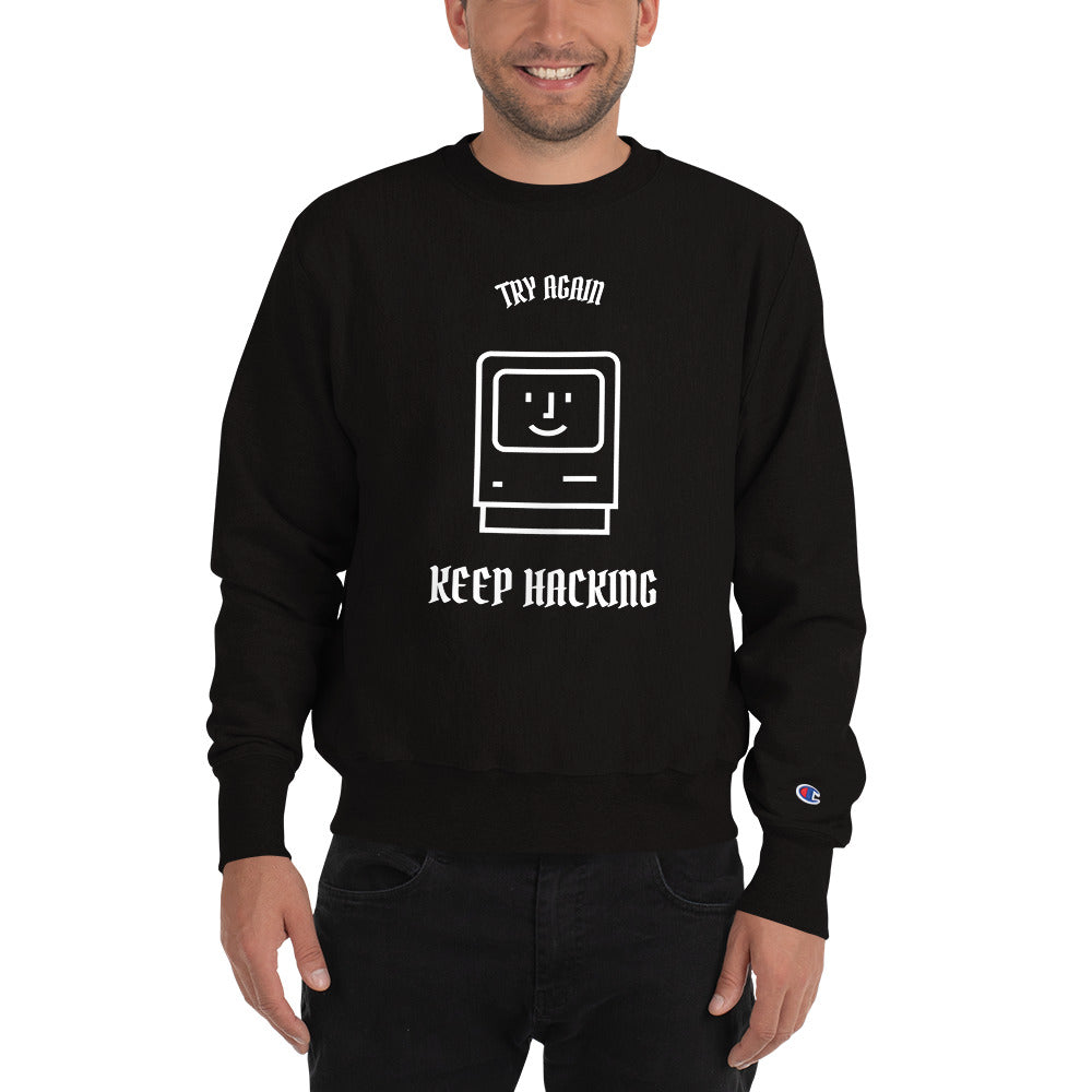 Keep hacking - Champion Sweatshirt by DarkByteGear