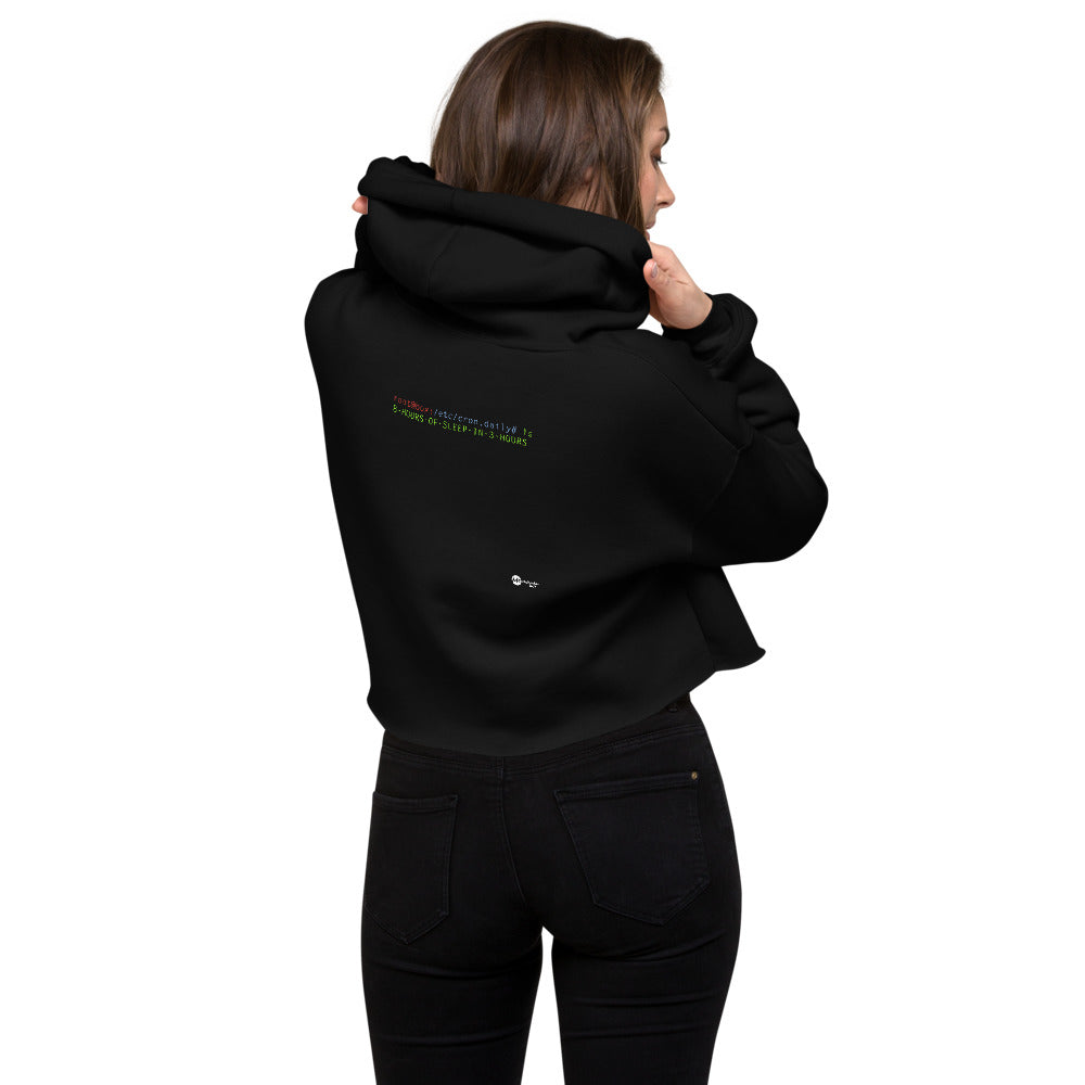 8 hours of sleep in 3 hours - Crop Hoodie by DarkByteGear