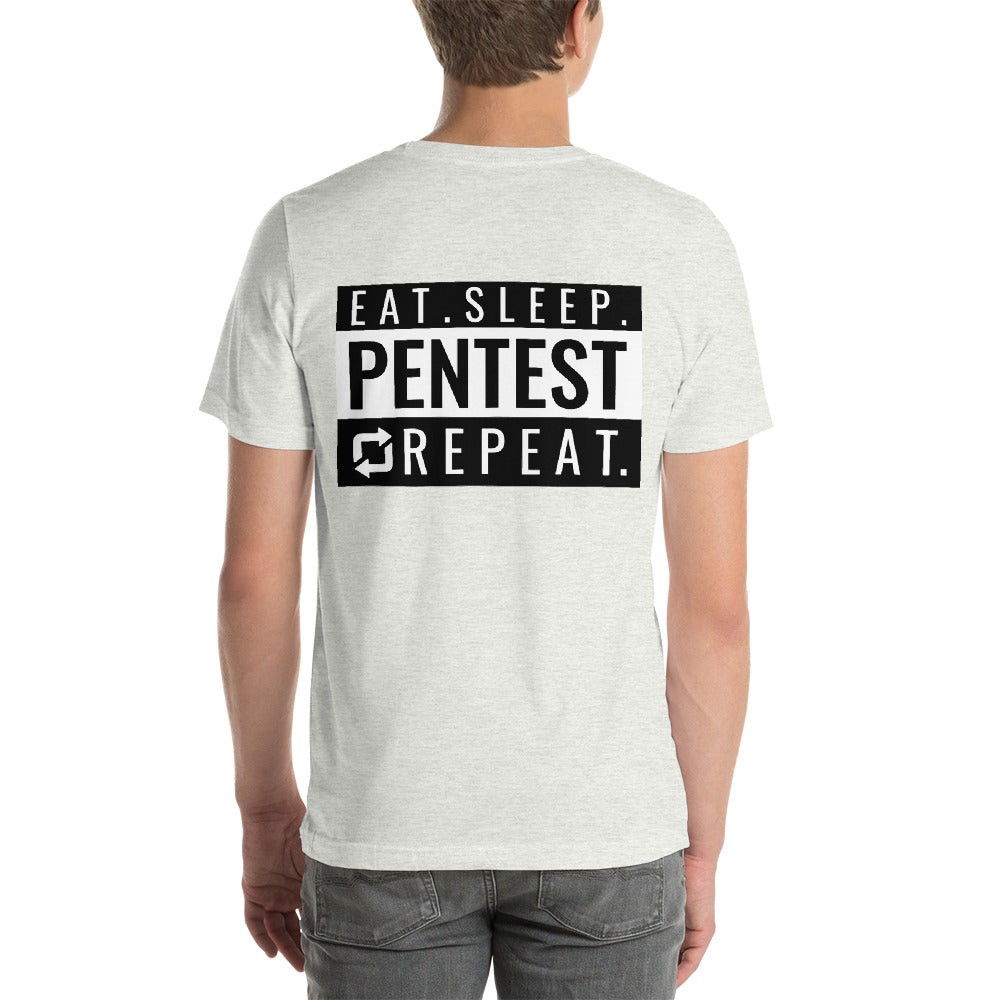 Eat sleep pentest repeat - Short-Sleeve Unisex T-Shirt (white) by DarkByteGear