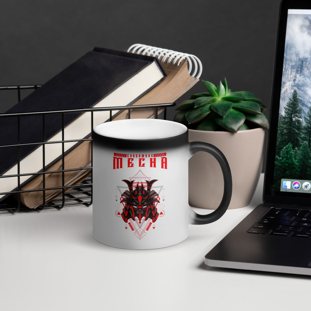 CyberWare Mecha - Matte Black Magic Mug by DarkByteGear