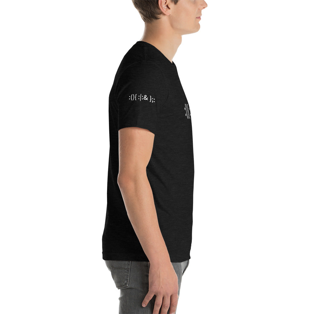 Linux Hackers - Bash Fork Bomb - Text Short-Sleeve Unisex T-Shirt by DarkByteGear