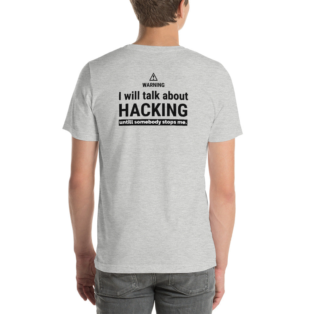 I will talk about HACKING - Short-Sleeve Unisex T-Shirt (black text) by DarkByteGear