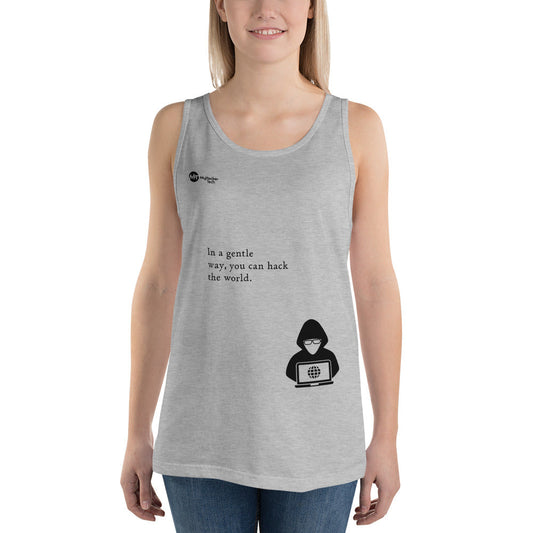 You can hack the world - Unisex Tank Top (black text) by DarkByteGear